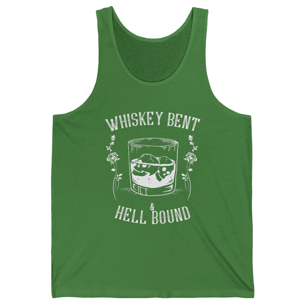 Whiskey Bent Hell Bound Wine Shot Drinker Alcoholic Bourbon Unisex Jersey Tank