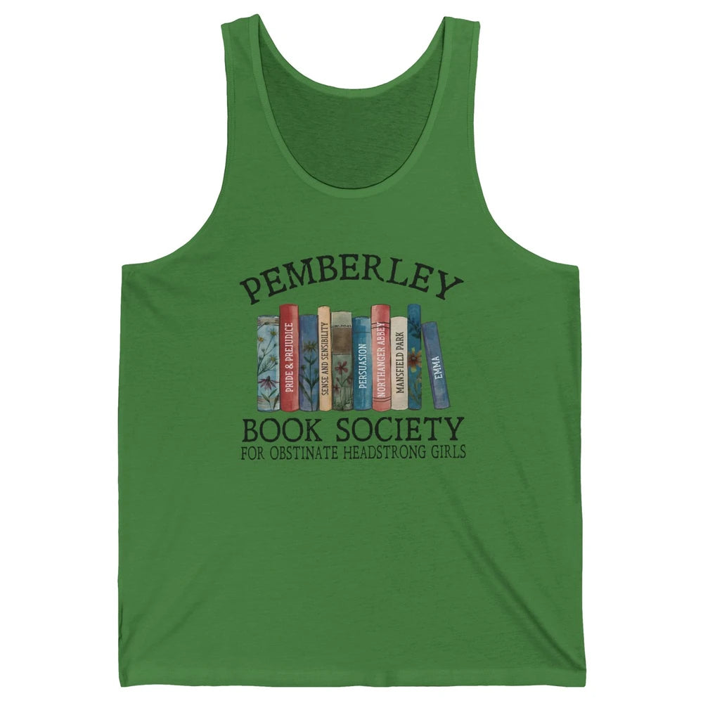 Retro Pemberley Book Society Book Reading Lovers Librarian Unisex Jersey Tank