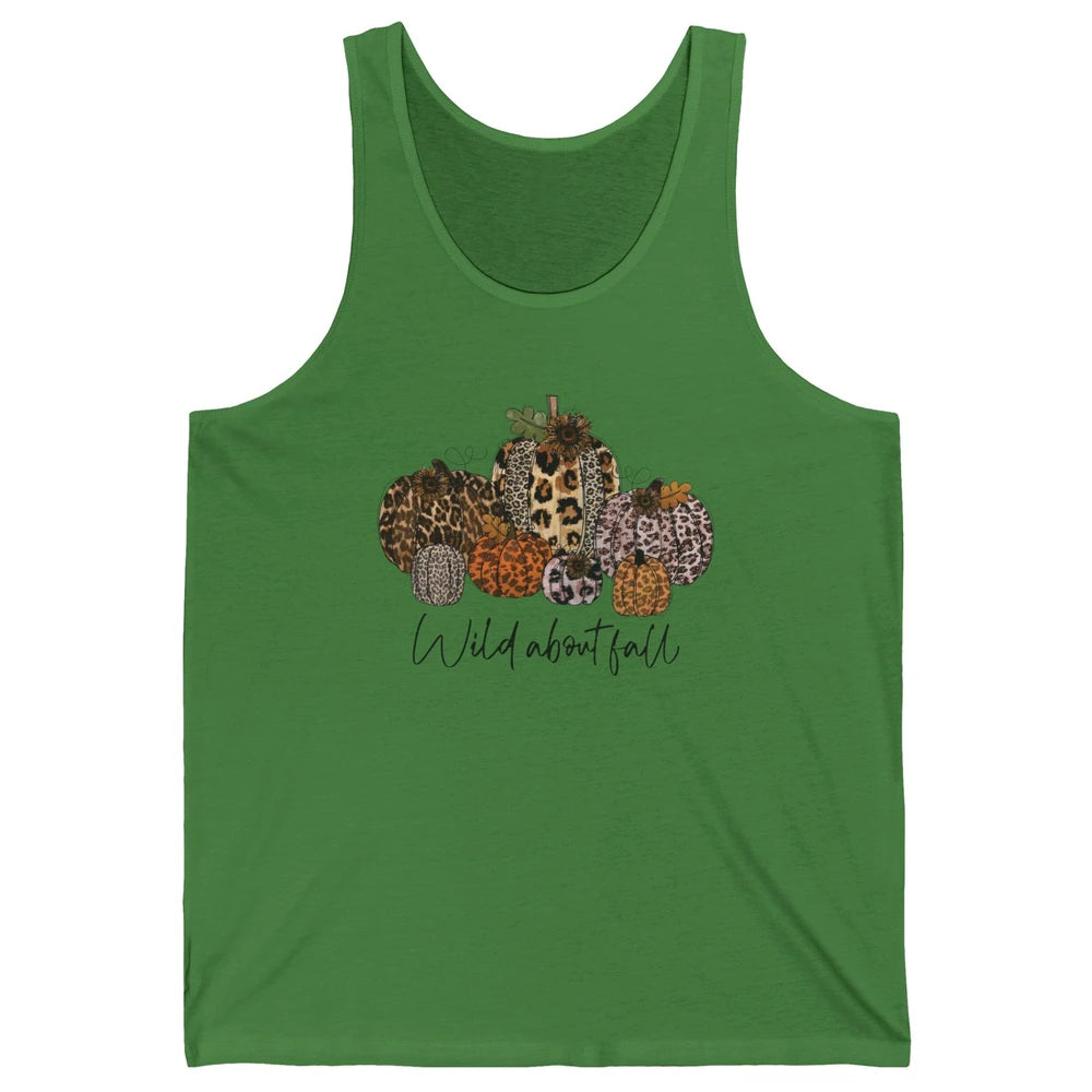 Leopard Pumpkin Patch Wild About Fall Thanksgiving Halloween Unisex Jersey Tank