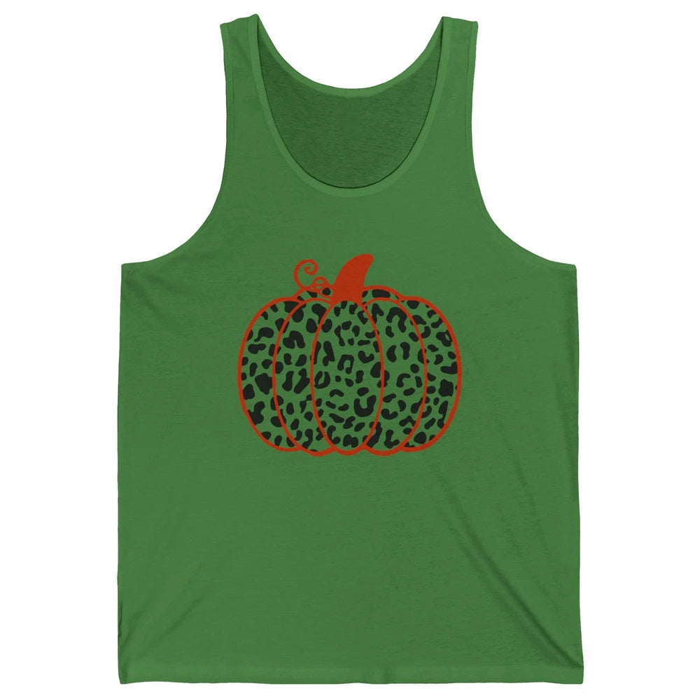 Pumpkin Leopard Fall Autumn Cheetah Pumpkin Thanksgiving Unisex Jersey Tank