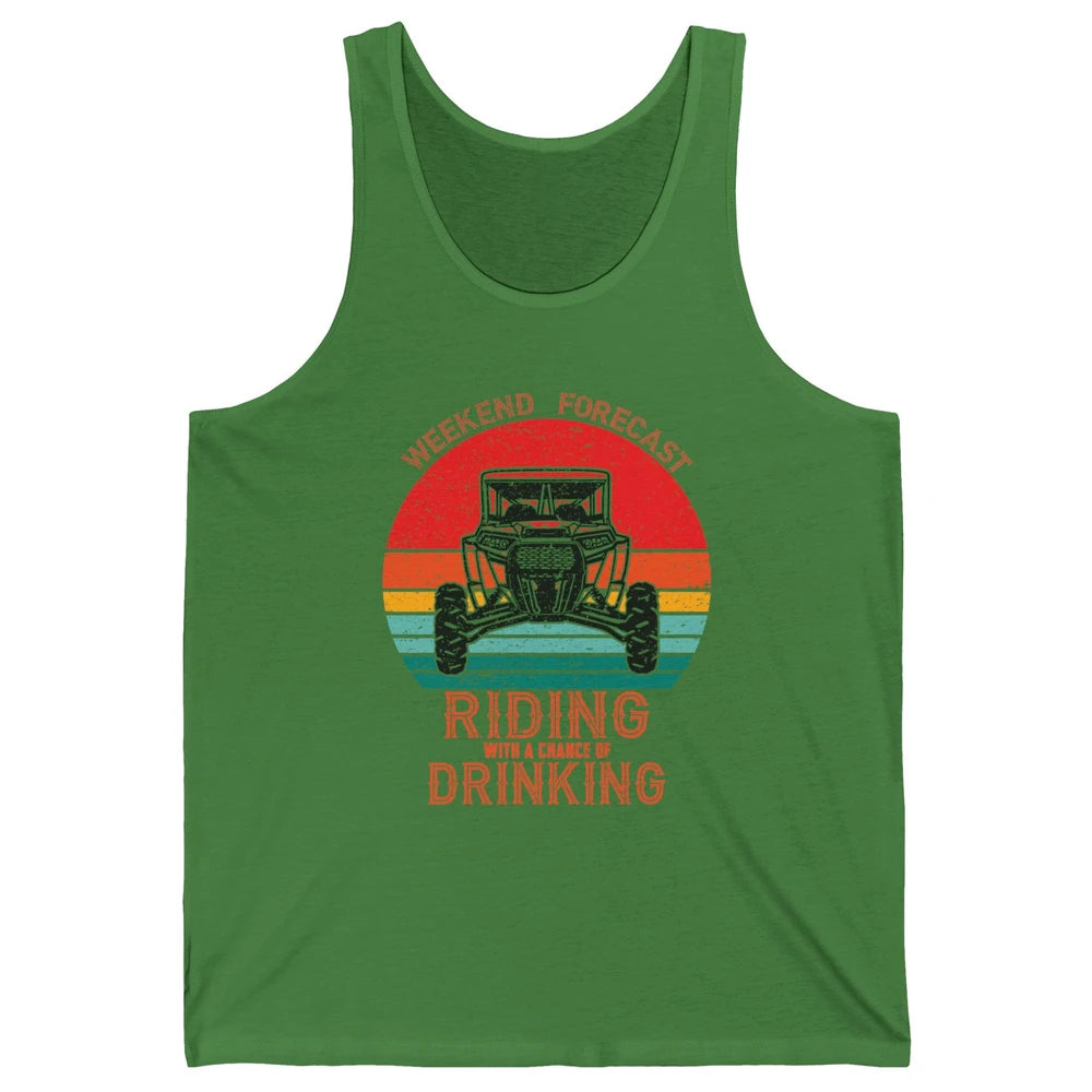 Vintage UTV Weekend Forecast Drinking Mud Riding SXS Life Unisex Jersey Tank