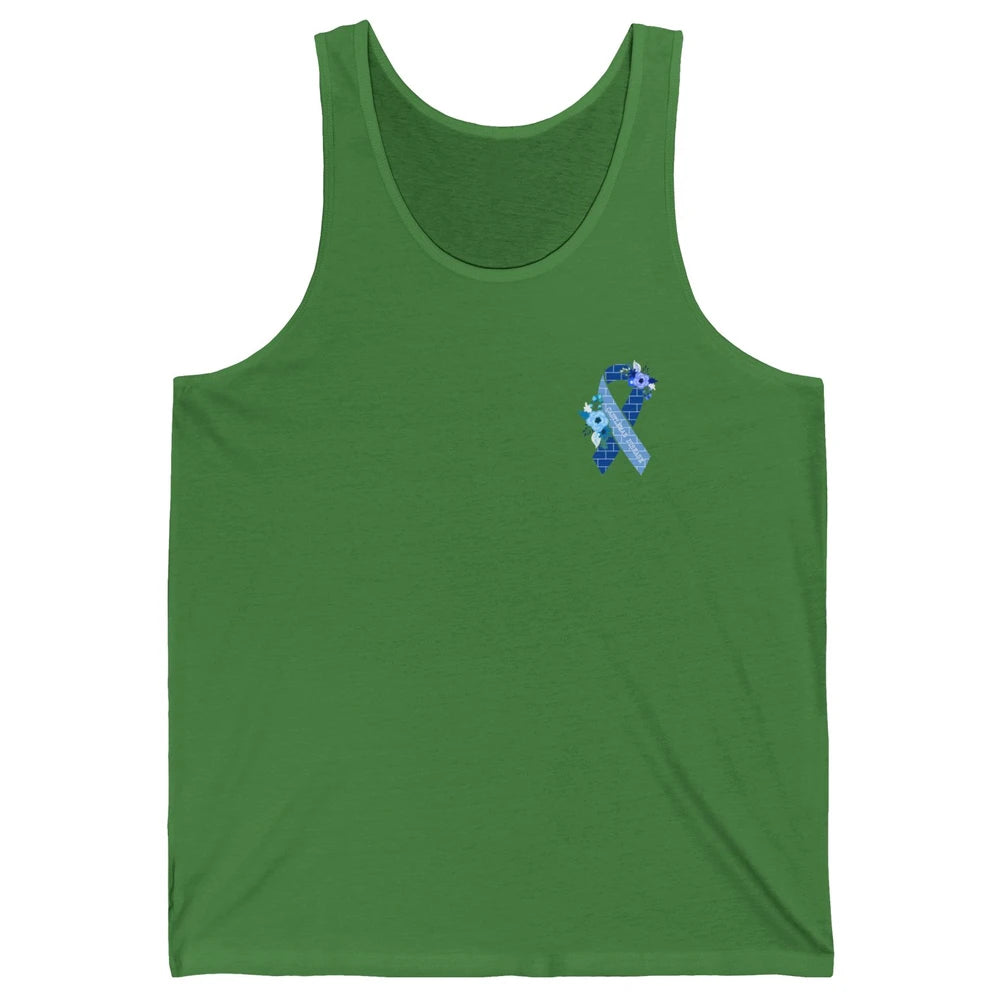 Castleman Disease Awareness Floral Blue Ribbon Rare Disease Unisex Jersey Tank