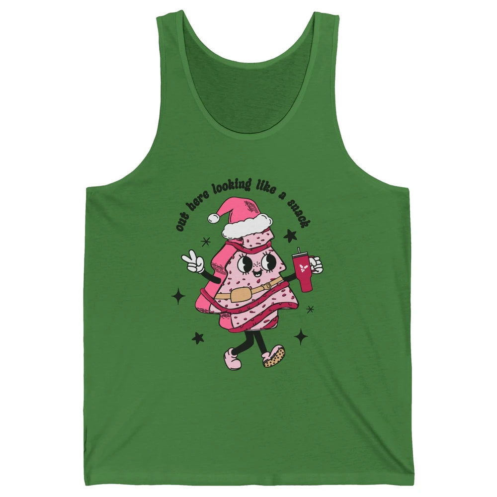 Funny Boo-jee Christmas Tree Cake Out Here Look Like A Snack Unisex Jersey Tank