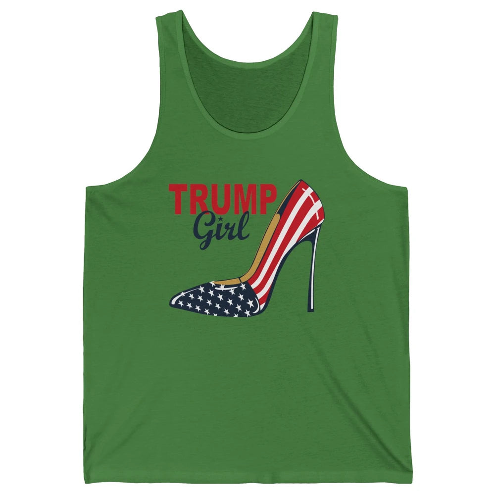 Trump Girl American Flag High Heels Republican Trump Support Unisex Jersey Tank