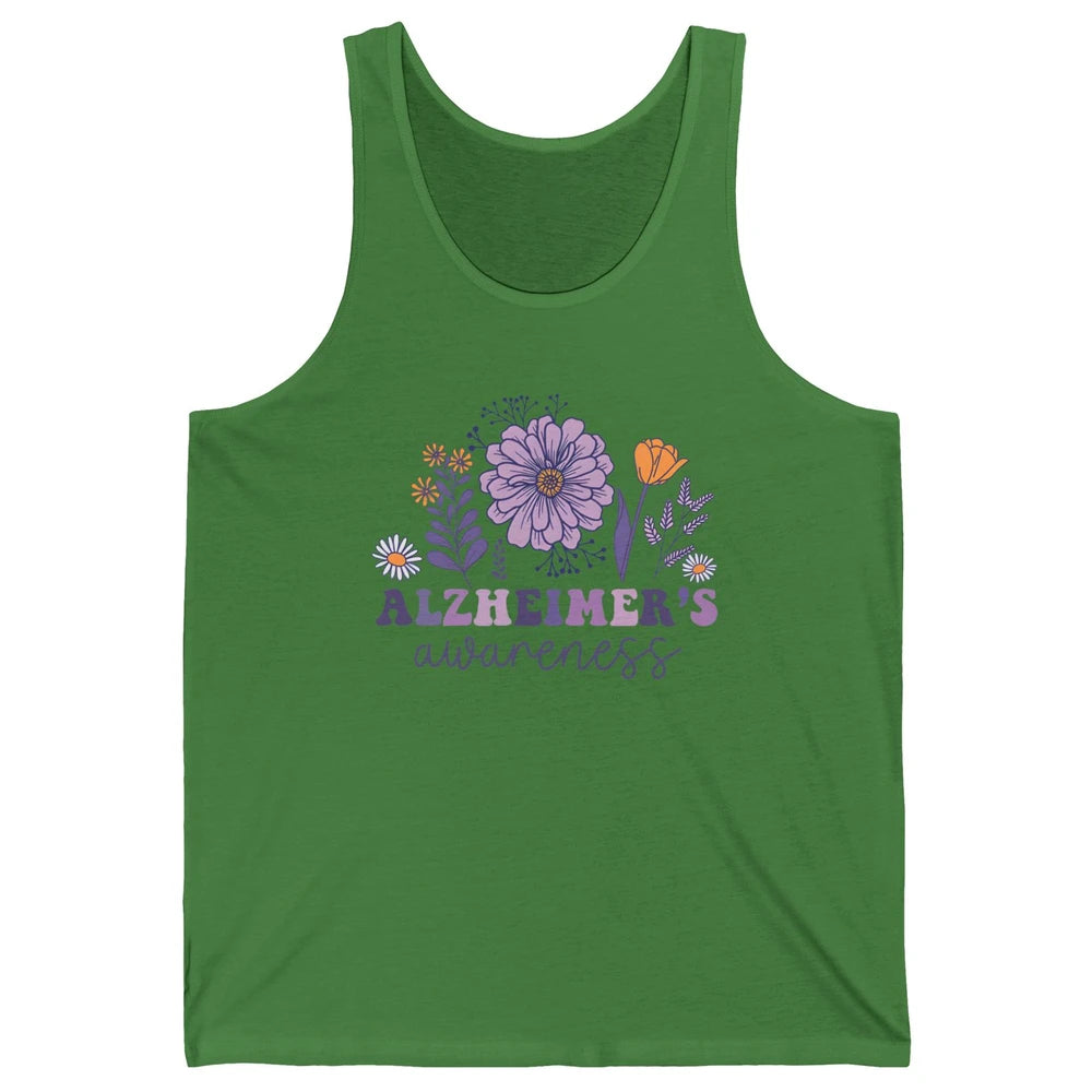 Alzheimer's Awareness Wildflower Dementia Inspirational Gift Unisex Jersey Tank