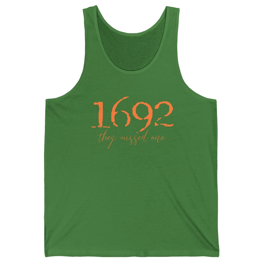 Retro Salem Witch 1692 They Missed One Halloween Witch Magic Unisex Jersey Tank