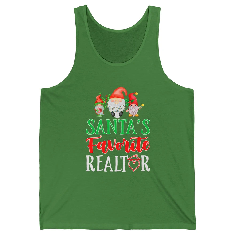 Christmas Xmas Gnomes Santa Favorite Realtor Real Estate Unisex Jersey Tank