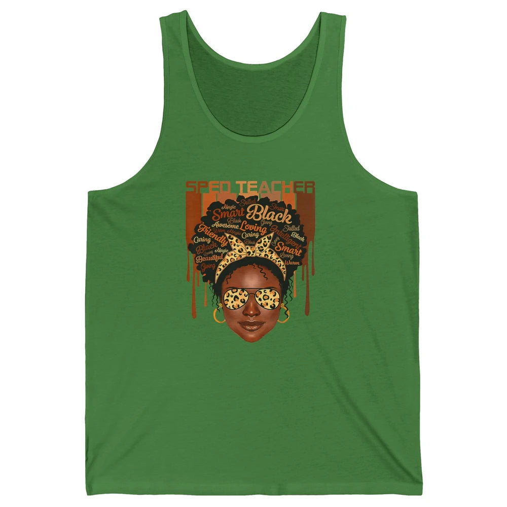 Black Woman Sped Teacher Afro Melanin Special Education SLP Unisex Jersey Tank