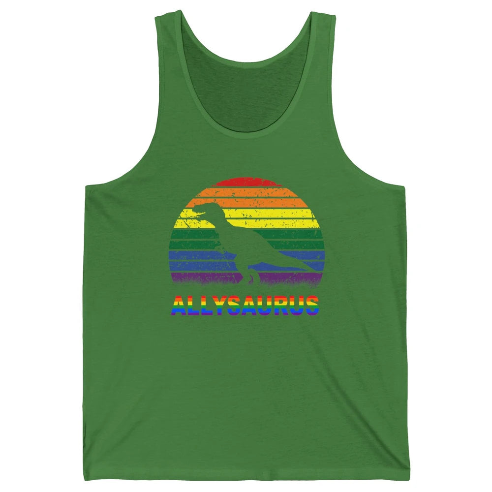 Vintage Allysaurus T-rex Dinosaur LGBT Gay Pride Month Unisex Jersey Tank