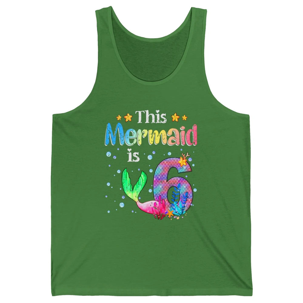 This Mermaid Is 6 Years Old 6th Birthday Boy Girl Gift Unisex Jersey Tank