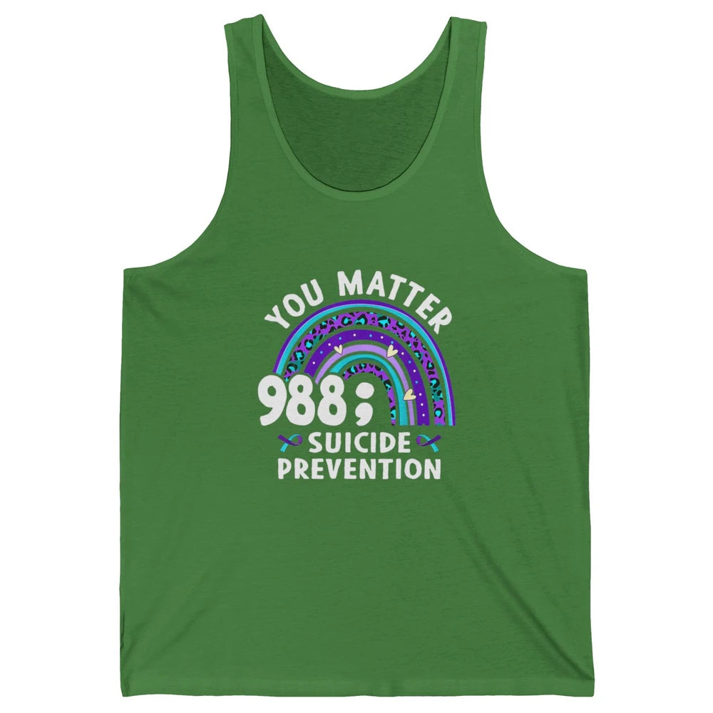 Suicide Prevention Month Hotline Semicolon Rainbow Warrior Unisex Jersey Tank