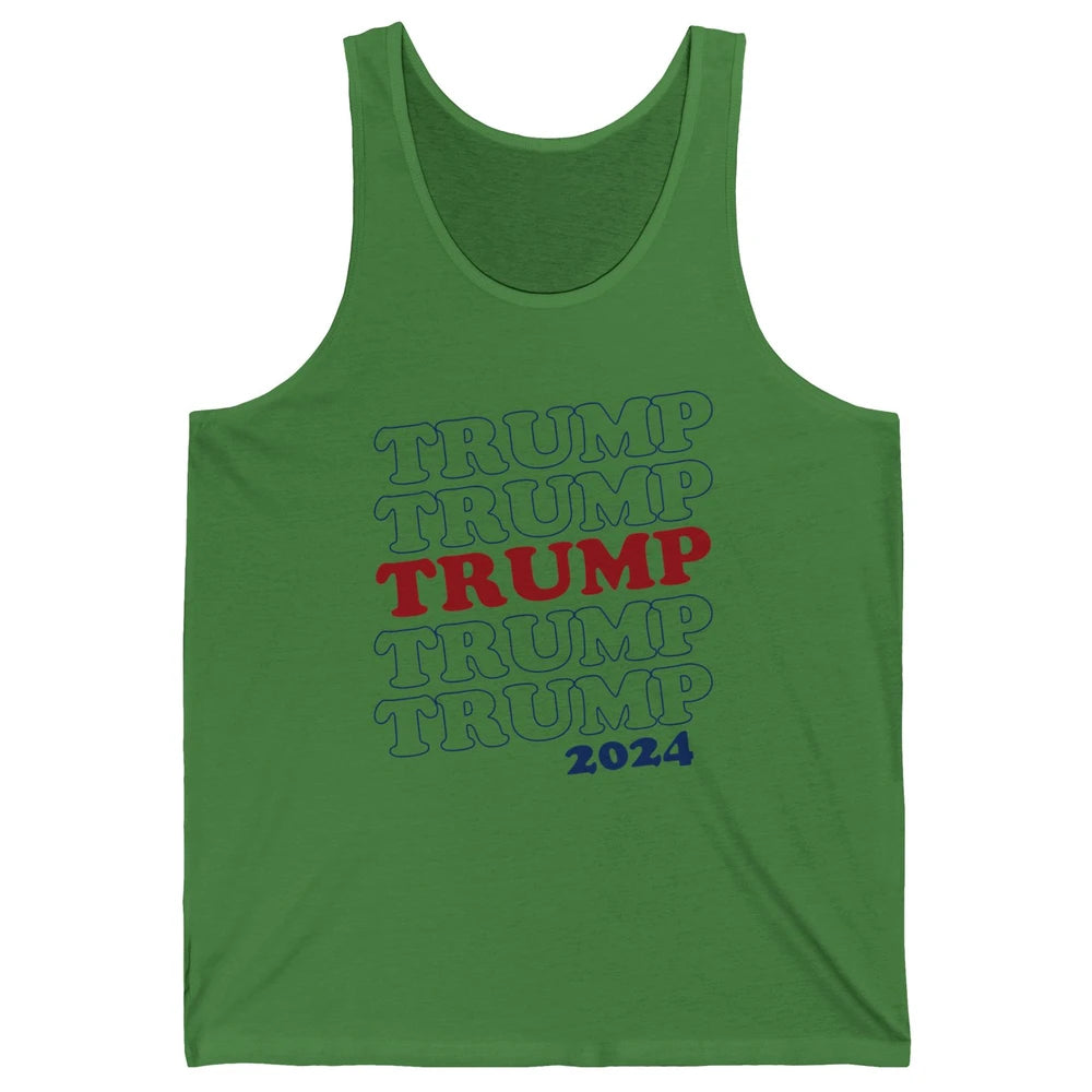 Trump 2024 Election MAGA I'll Be Back US Flag Trump Support Unisex Jersey Tank