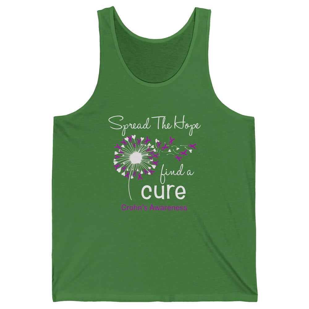 Spread Hope Purple Flower Warrior Crohns Disease Awareness Unisex Jersey Tank