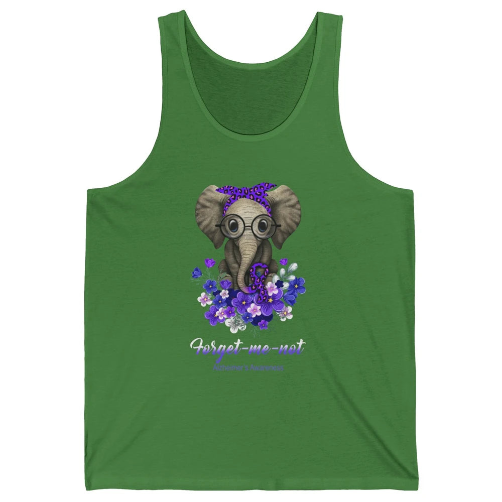 Alzheimer Awareness Purple Ribbon Elephant Forget Me Not Unisex Jersey Tank