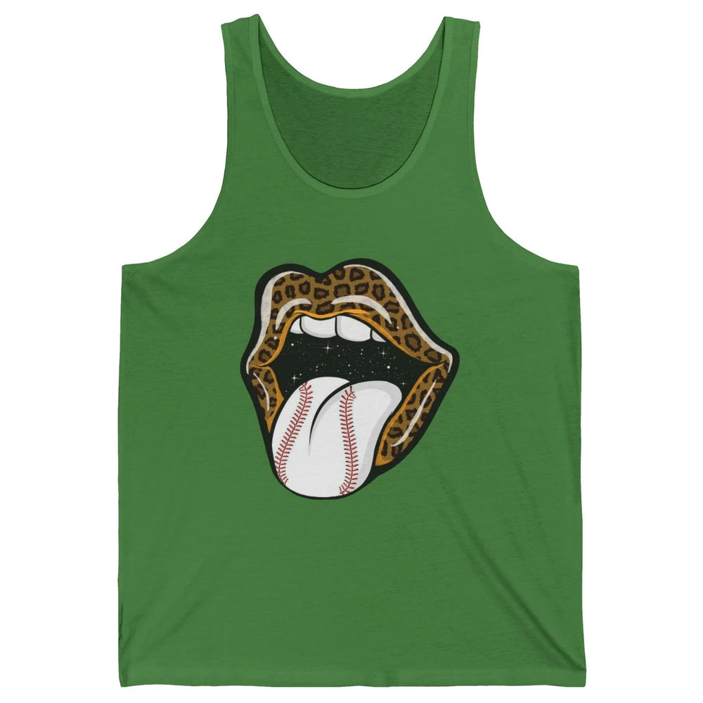 Baseball Lovers Leopard Lips Baseball Players Gift Unisex Jersey Tank