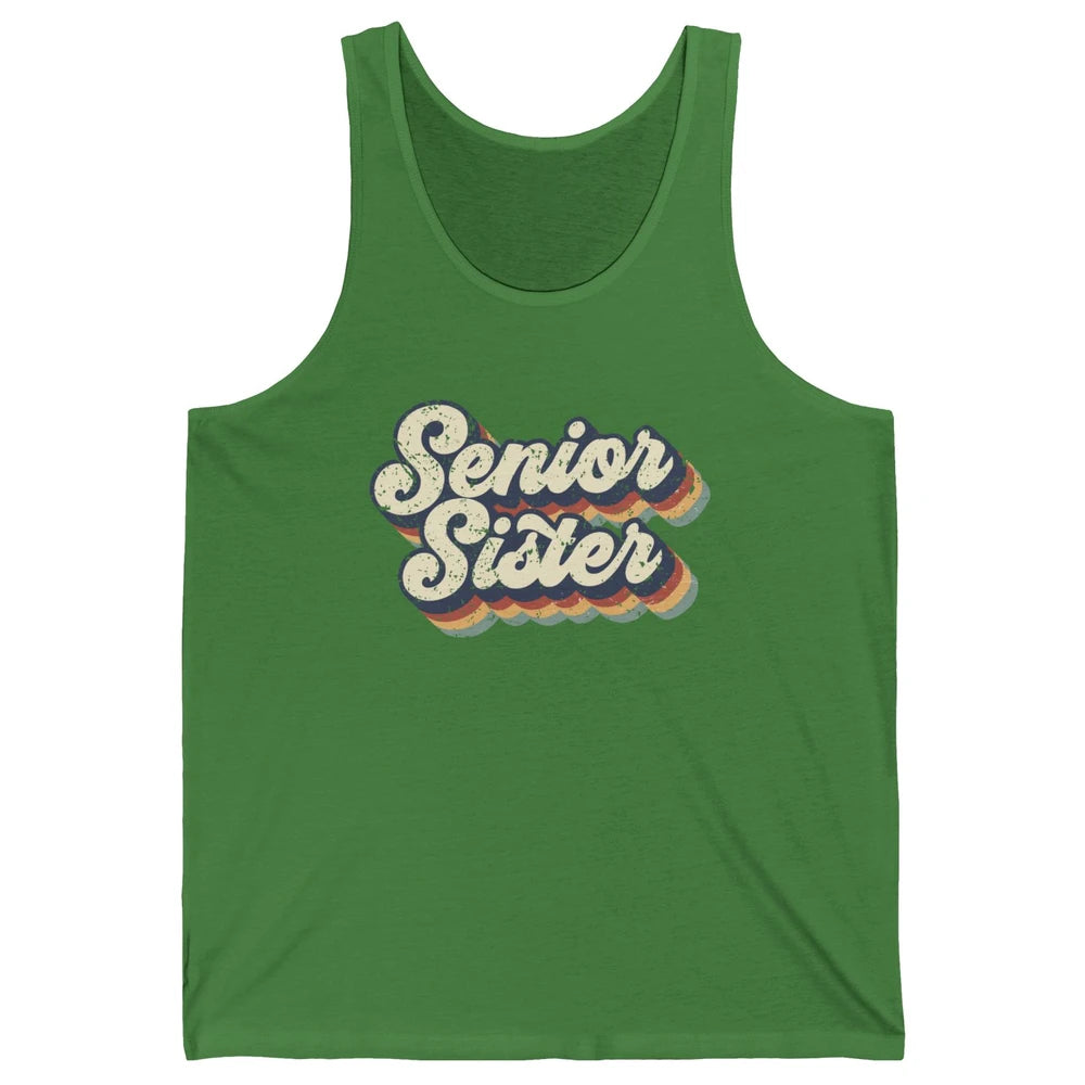 Retro Senior Sister Class Of 2022 Graduate Sister Gift Unisex Jersey Tank