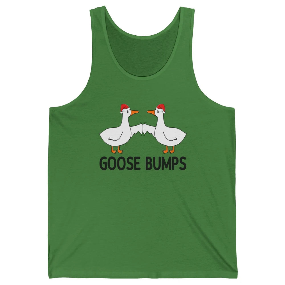 Funny Silly Goose Christmas Santa Goosebumps Winter Holiday Unisex Jersey Tank