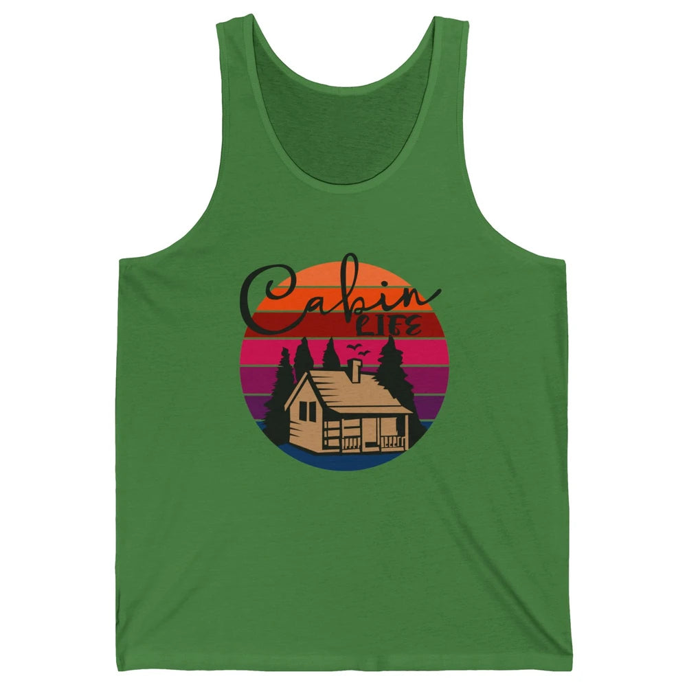 Cabin Life Vintage Cabin Camping Northern Lakes Outdoor Life Unisex Jersey Tank