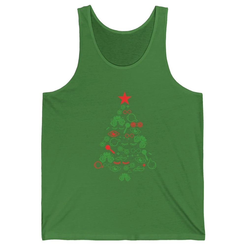 Funny Optometrist Symbols Christmas Tree Optician Optometry Unisex Jersey Tank