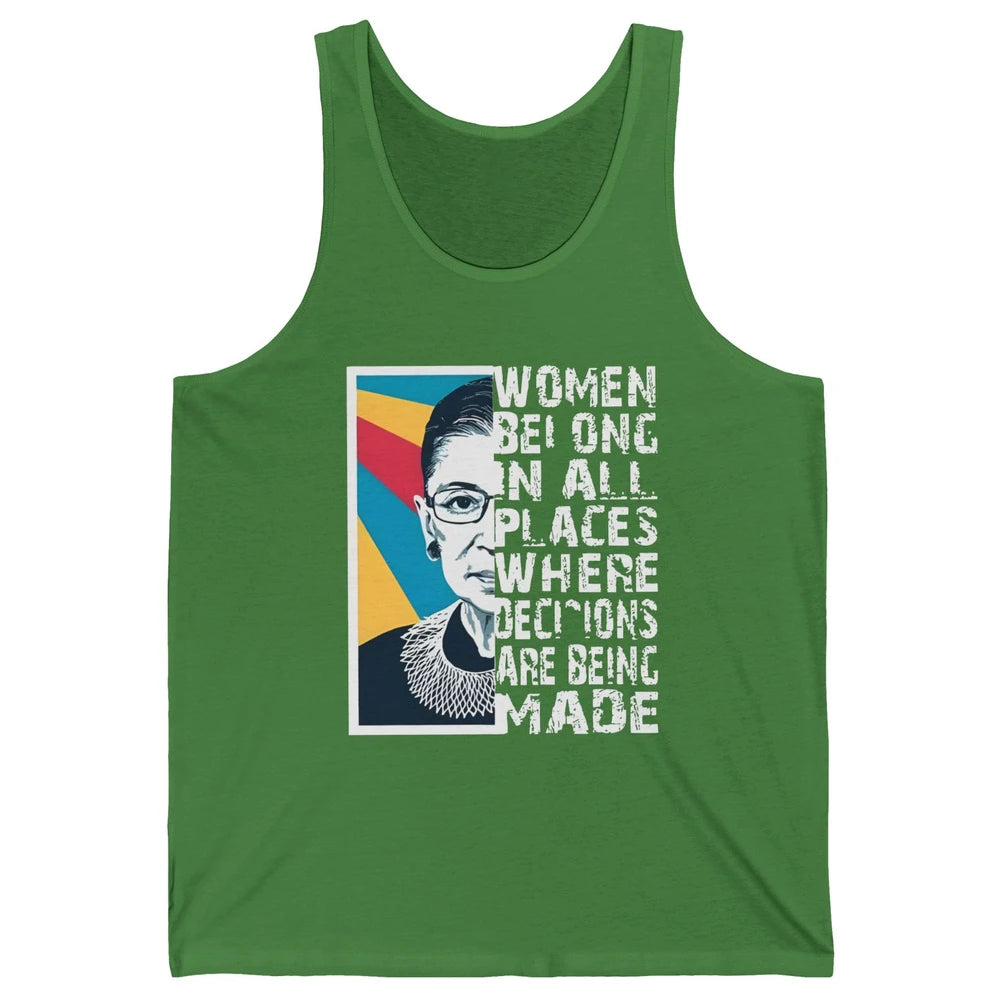 Women Rights Ruth Bader Ginsburg Feminism Support Girl Power Unisex Jersey Tank