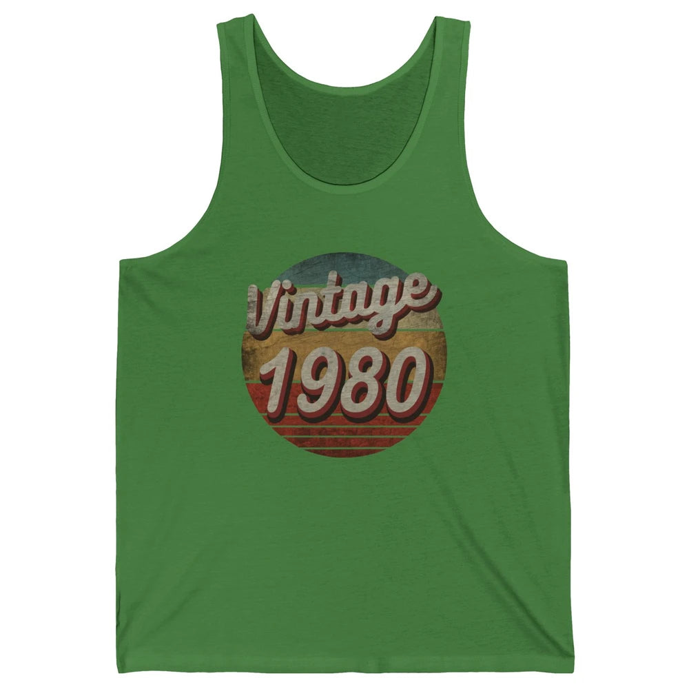 Retro Vintage 1980 Men Women Birthday Gift Born In 1980s Unisex Jersey Tank