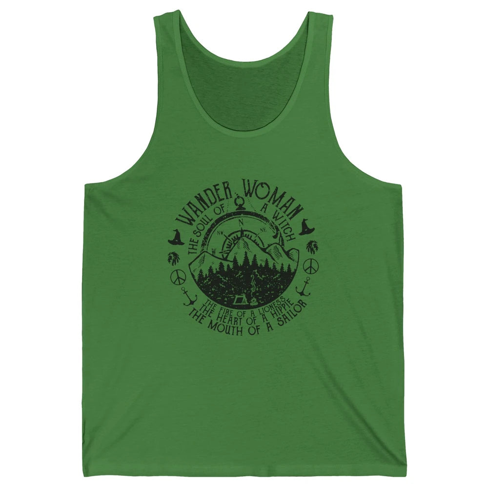 Retro Soul Of A Witch Wander Woman Compass Hiking Camping Unisex Jersey Tank