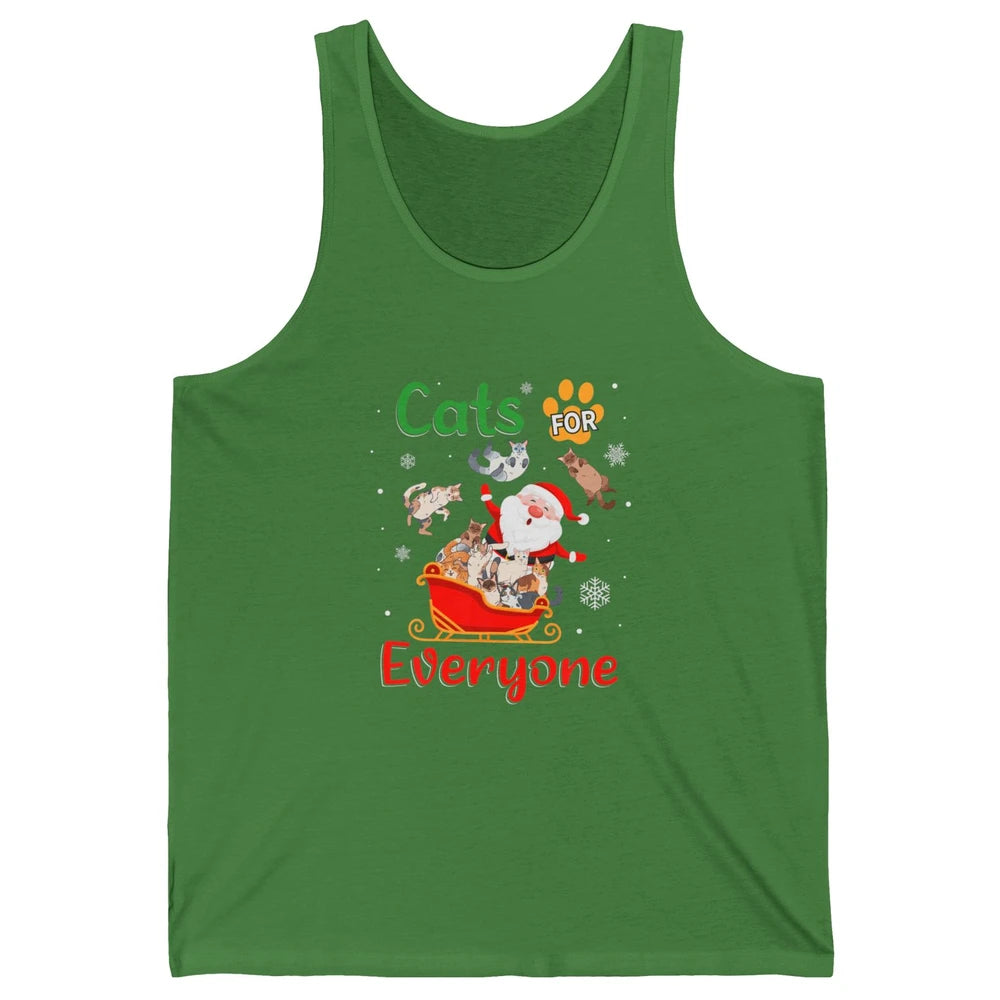 Merry Christmas Cats For Everybody Reindeer Xmas Santa Claus Unisex Jersey Tank