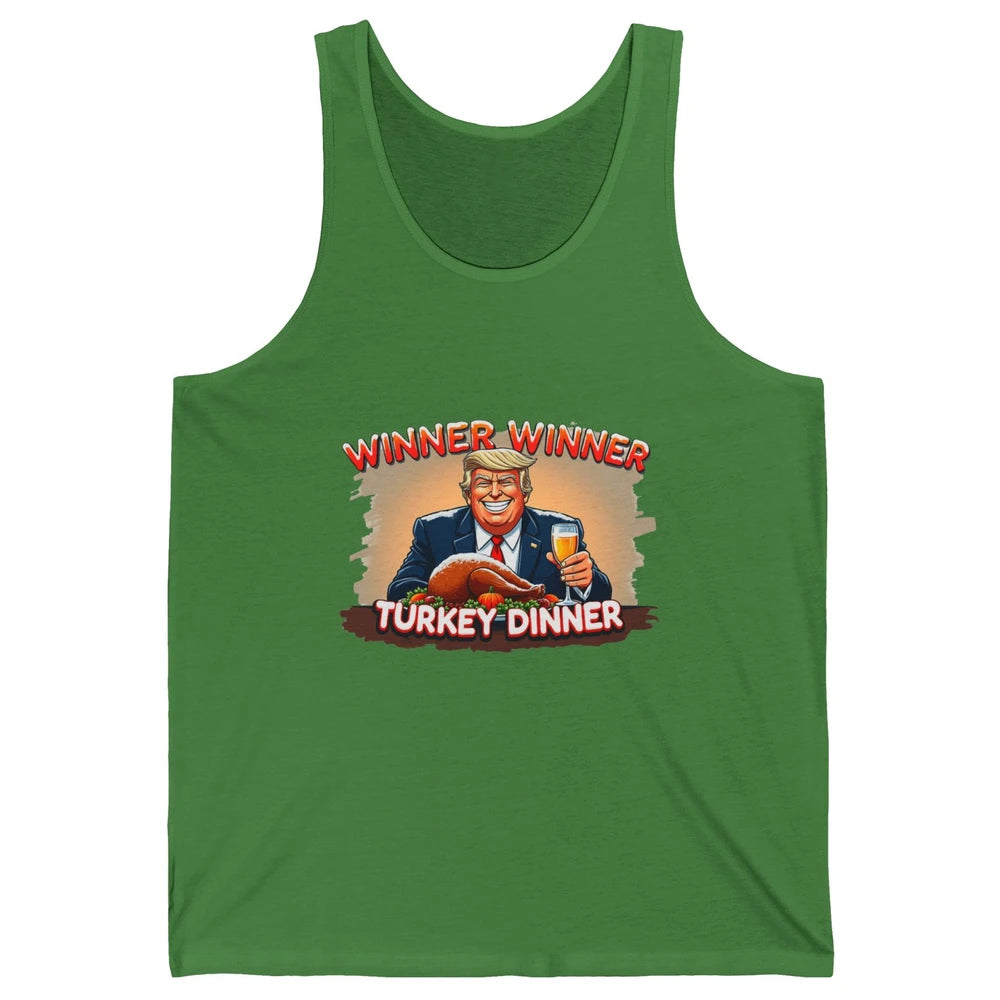 Funny Trump Winner Turkey Dinner Thanksgiving Donald Trump President Republican Unisex Jersey Tank