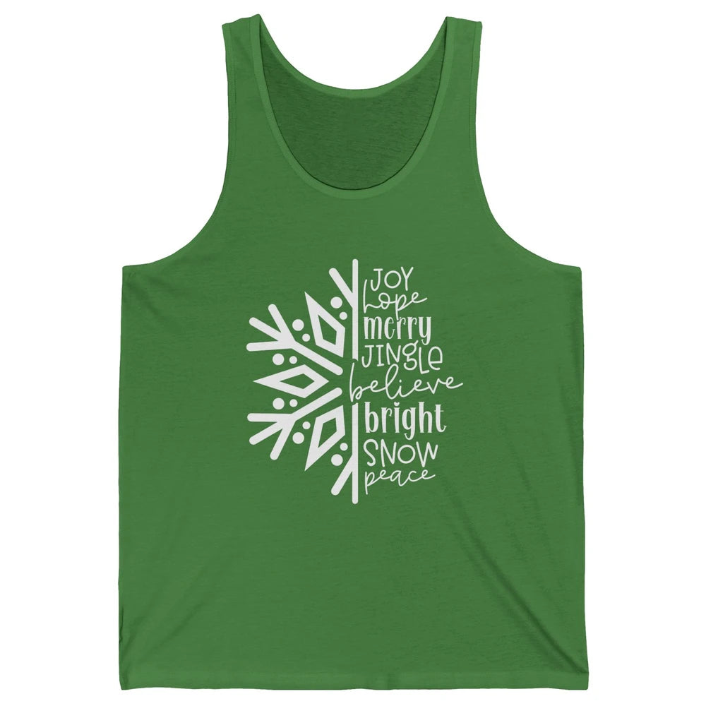 Snowflakes Christmas Joy Hope Merry Jungle Christmas Lovers Unisex Jersey Tank