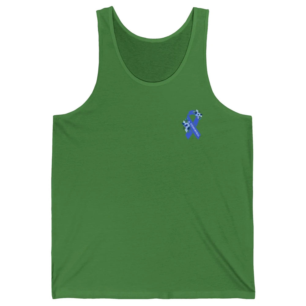 Syringomyelia Awareness Floral Blue Ribbon Rainbow Unisex Jersey Tank