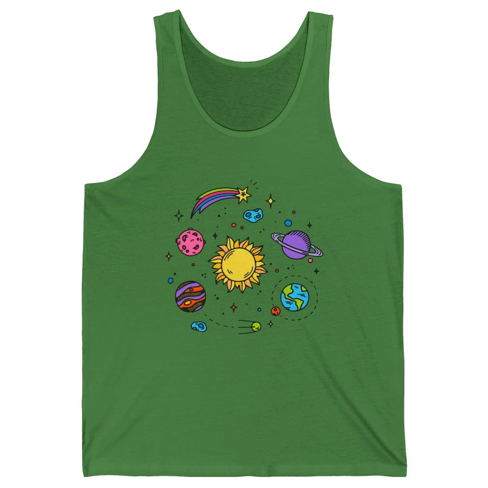 Solar System Space Galaxy Outer Space Astrology Astronauts Unisex Jersey Tank