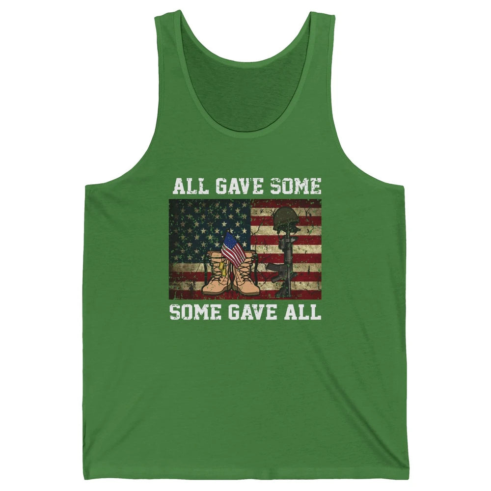 Retro US Veteran All Gave Some Some Gave All Memorial Day Unisex Jersey Tank