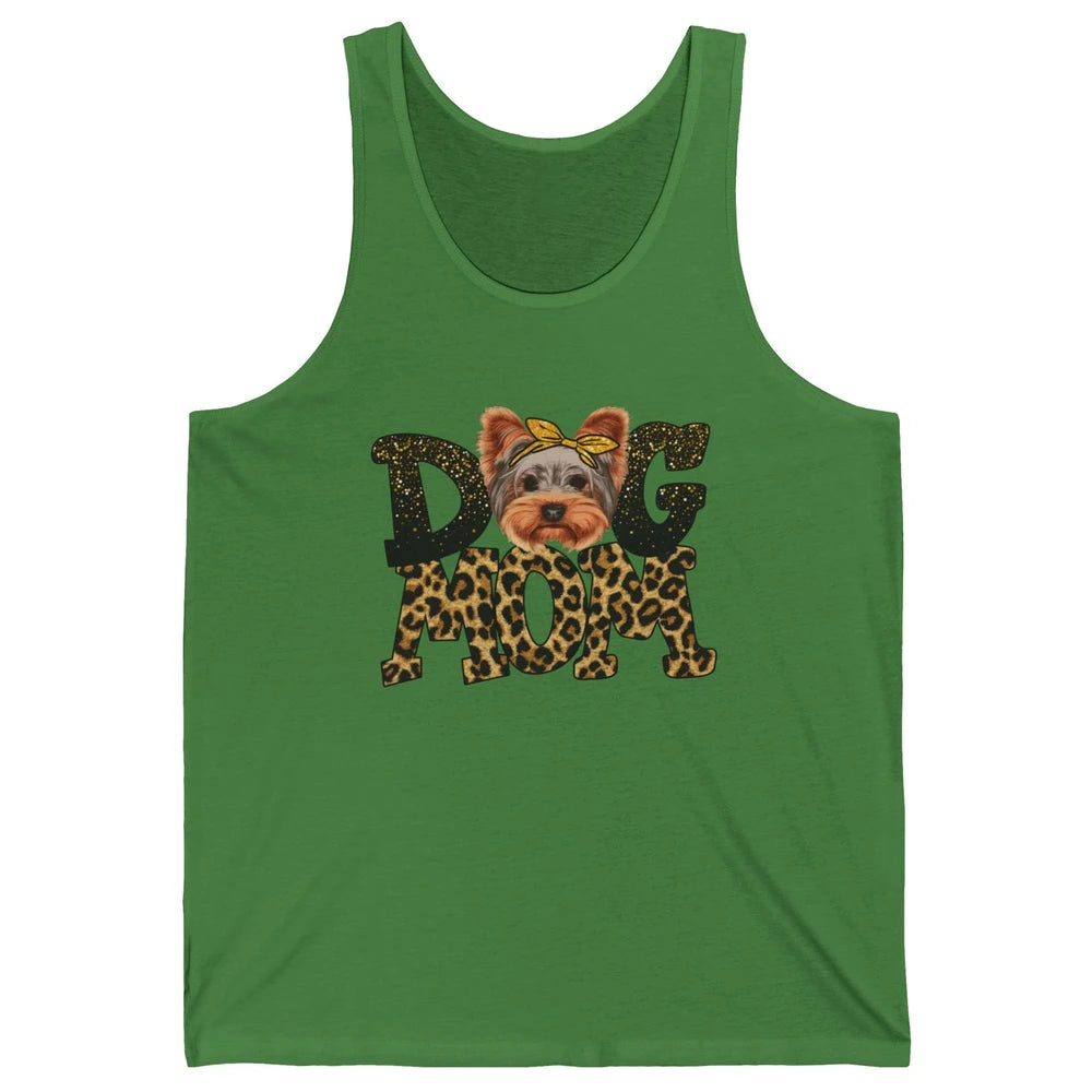 Yorkie Mom Bandana Dog Mom Leopard Yorkshire Dog Mother Gift Unisex Jersey Tank