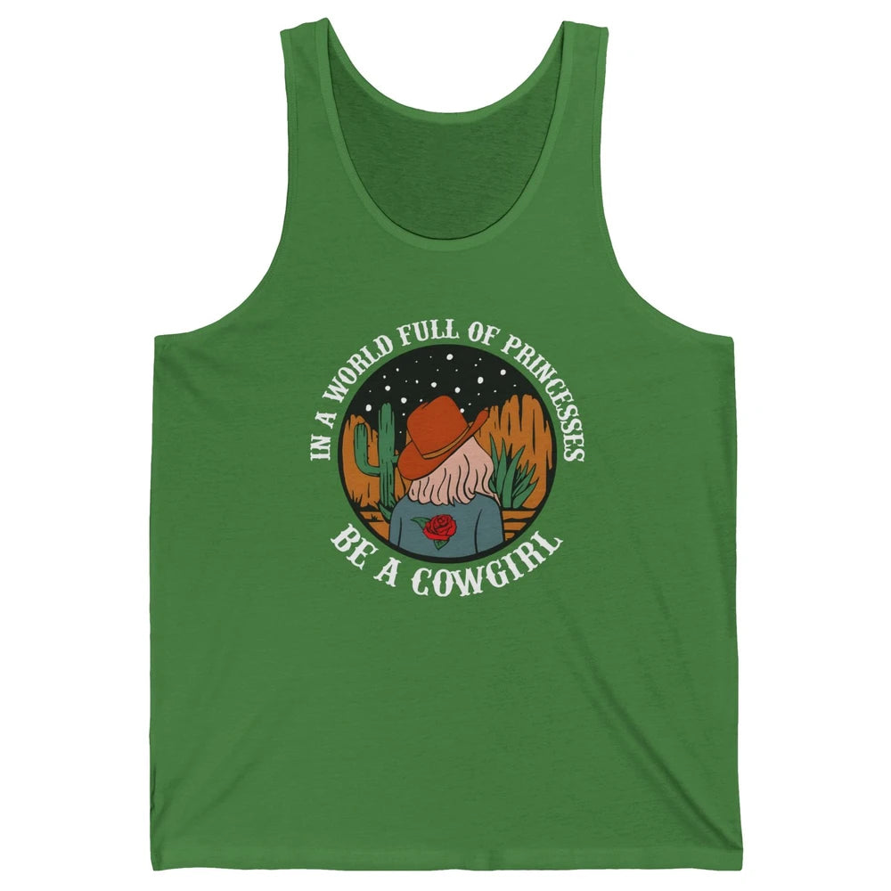 Be A Cowgirl Cowboy Western Country Rodeo Heifer Retro Unisex Jersey Tank