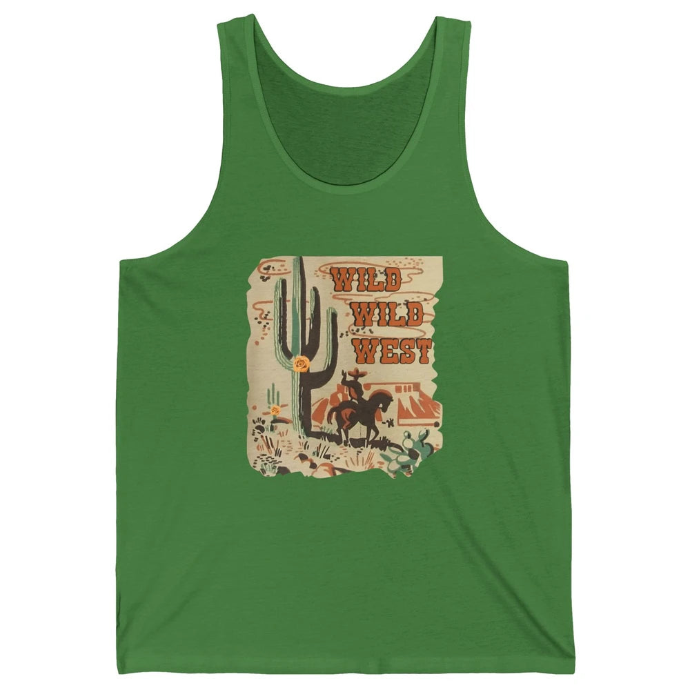 Wild West Cowboy Cactus Rodeo Western Retro Horse Vintage Unisex Jersey Tank