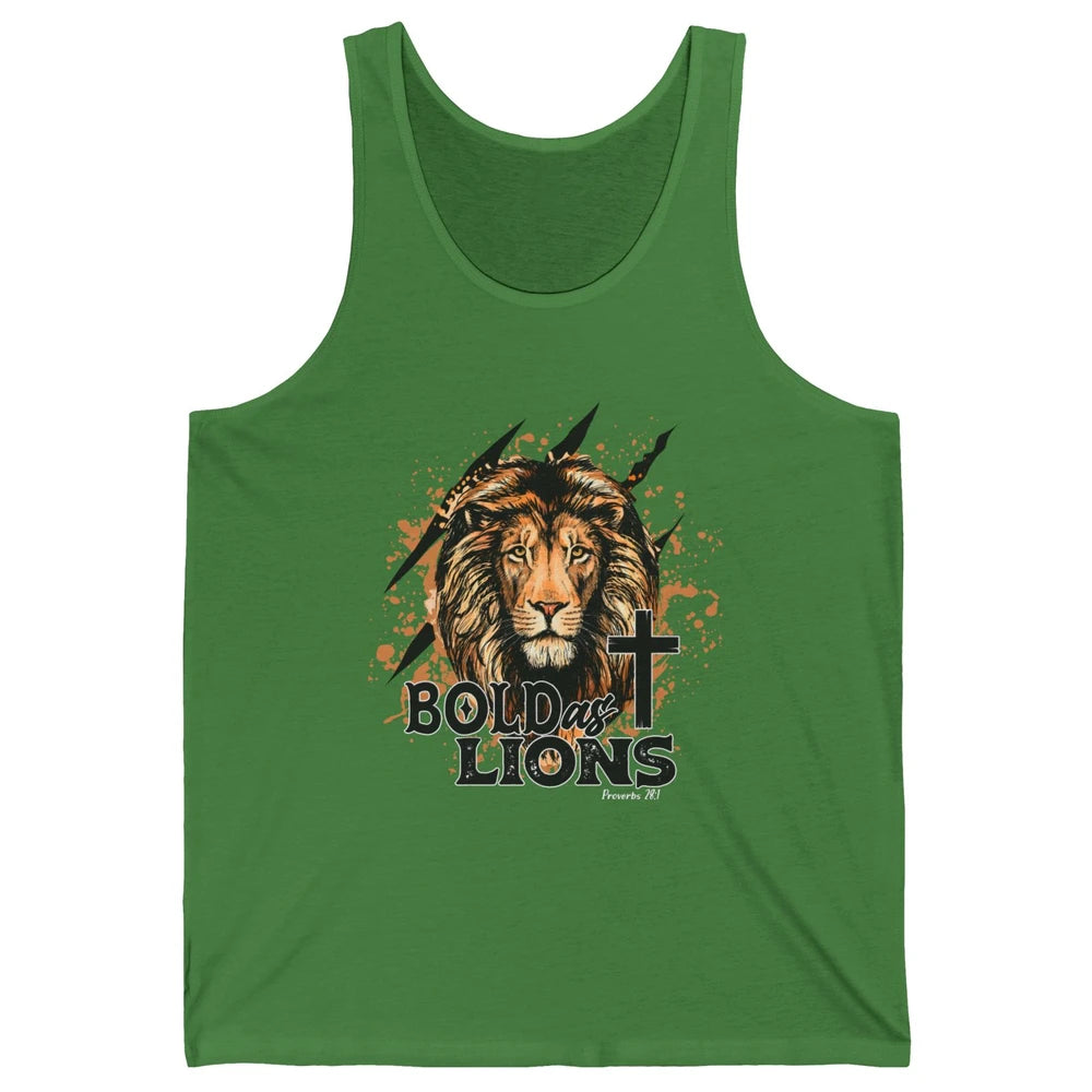 Bold As Lion Of Judah Bible Verse Christian Faith Religious Unisex Jersey Tank