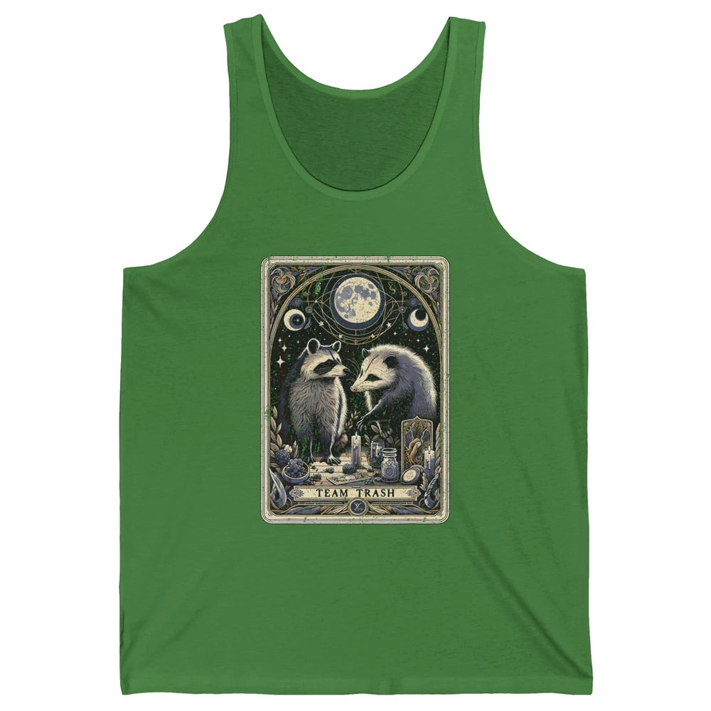 Team Trash Tarot Card Opossum Witchcraft Goth Possum Vintage Panda Raccoon Sarcastic Unisex Jersey Tank