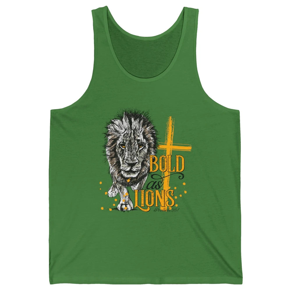 Bold As Lion Of Judah Bible Verse Christian Faith Religious Unisex Jersey Tank