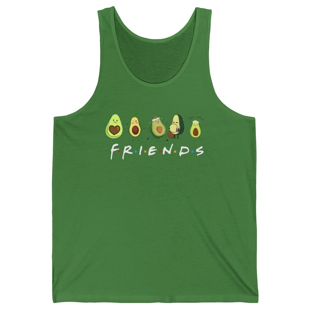 Avocado Friends Funny Avocado Running Drinking Avocado Lover Unisex Jersey Tank