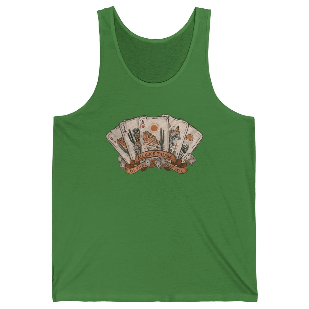 All Good Thing Wild Free Poker Card Western Country Retro Unisex Jersey Tank