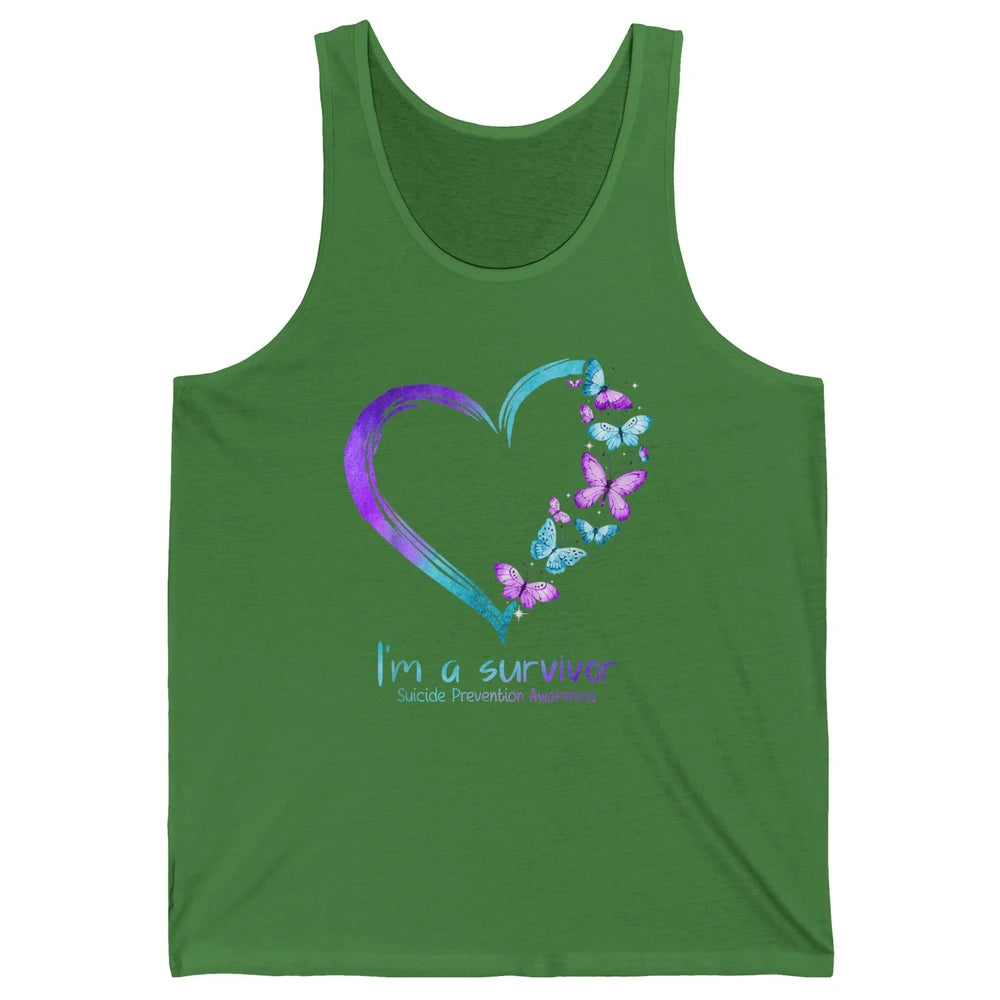 Butterfly Heart Im Survivor Suicide Prevention Awareness Unisex Jersey Tank