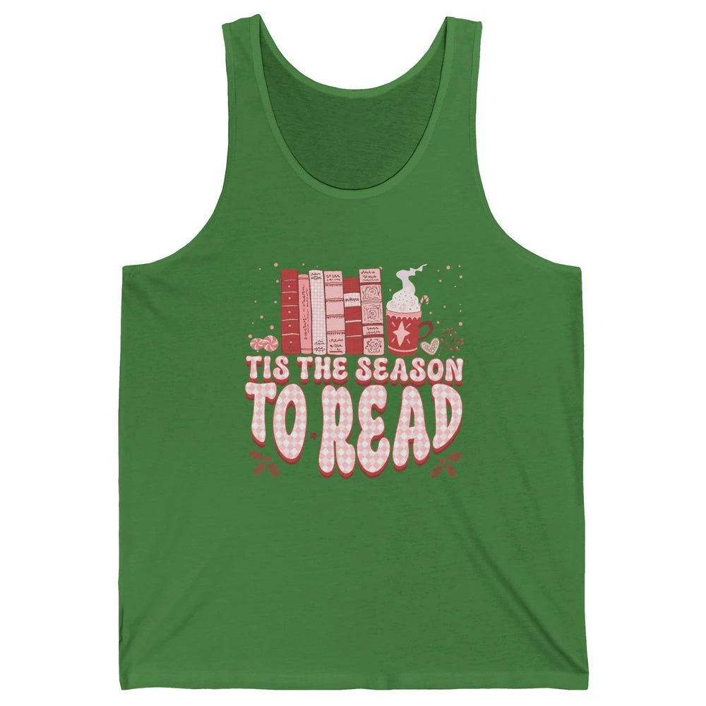 Tis The Season To Read Retro Christmas Book Reader Book Nerd Unisex Jersey Tank