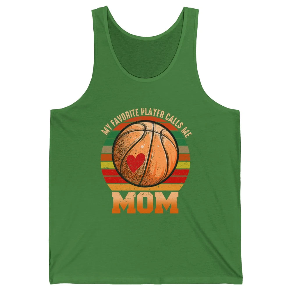 Vintage Basketball Mom My Favorite Player Calls Me Mom Unisex Jersey Tank