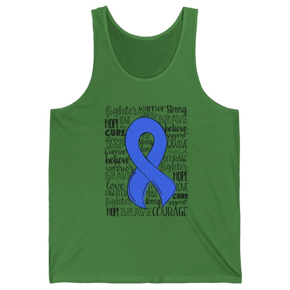 Syringomyelia Awareness Blue Ribbon Hope Love Cure Unisex Jersey Tank