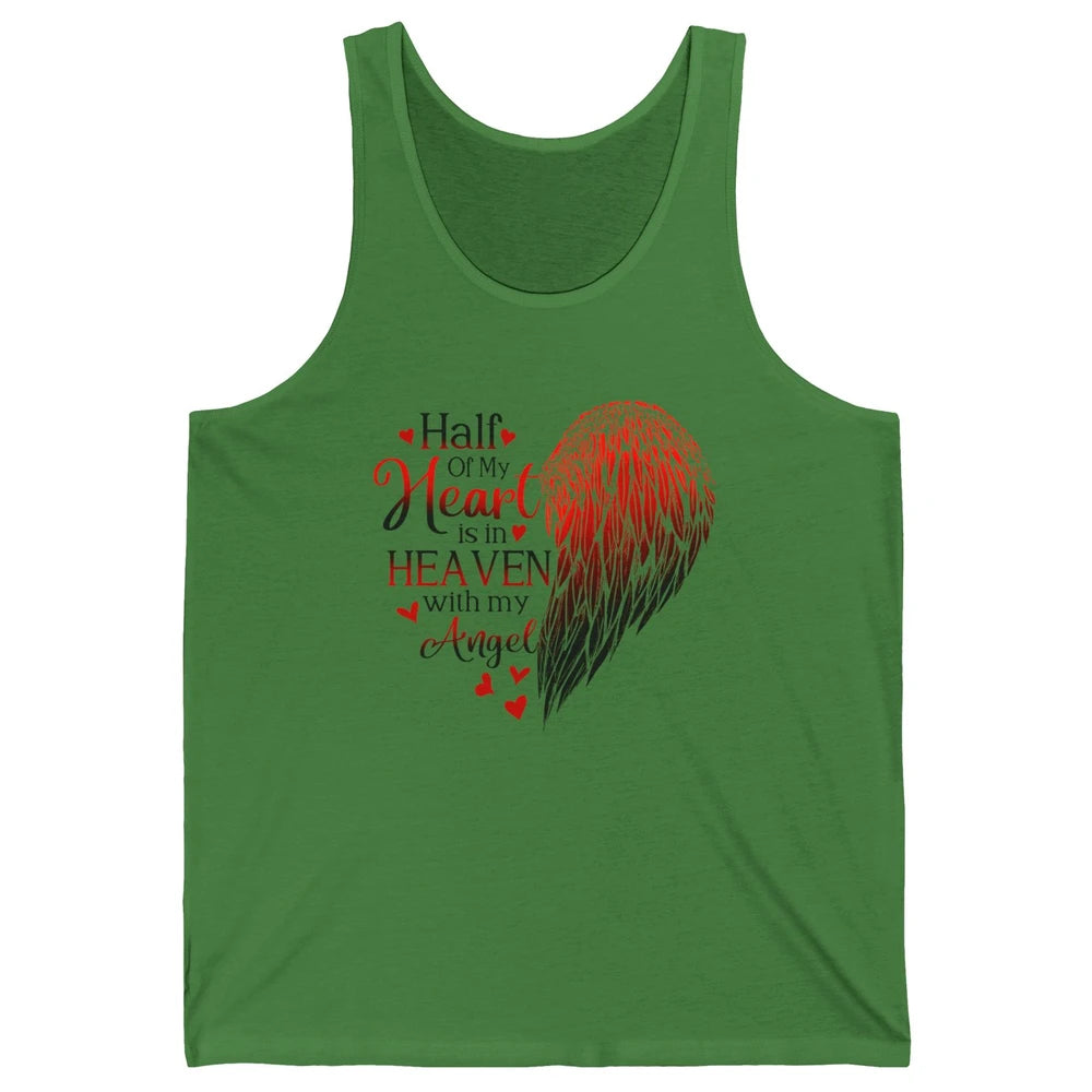 Angel Wing Half Of My Heart In Heaven With My Angel Memorial Unisex Jersey Tank