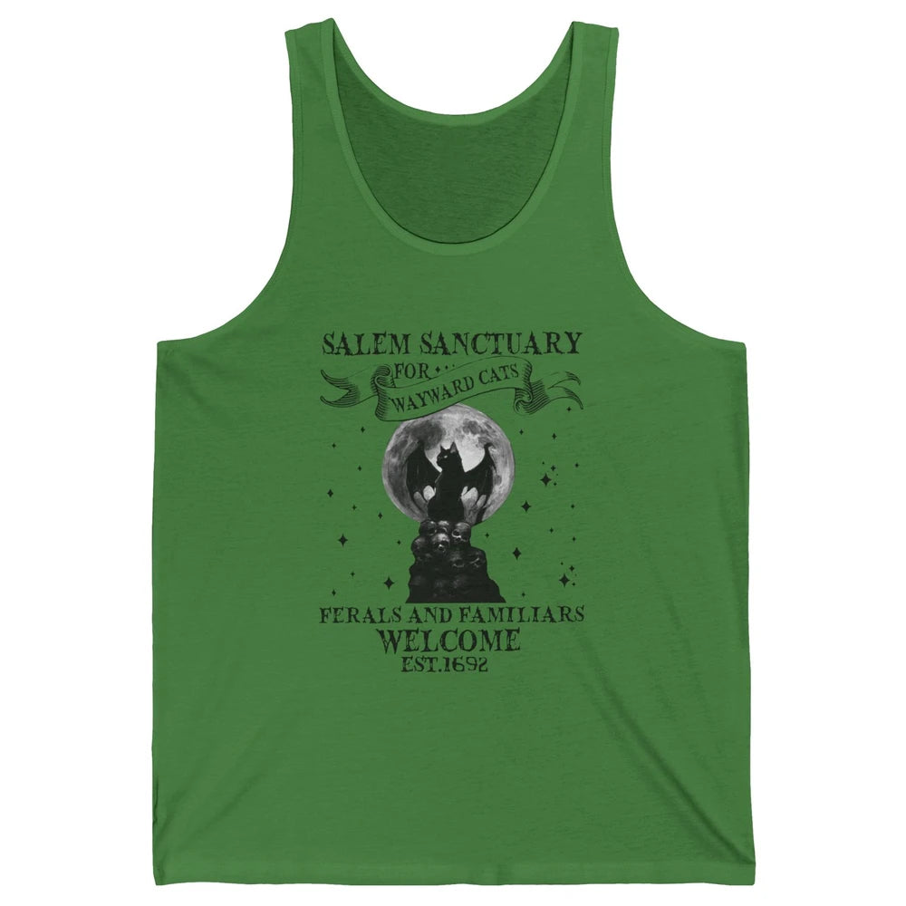 Witch Cat Salem Sanctuary Witch City Halloween Gothic Cat Unisex Jersey Tank