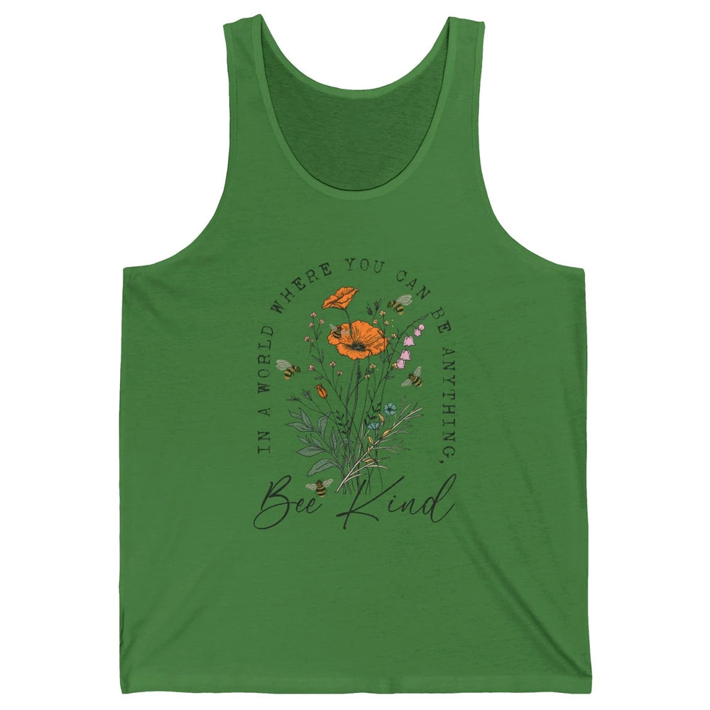 Vintage Bee Kind Daisy Minimalist Positive Mind Wildflower Unisex Jersey Tank