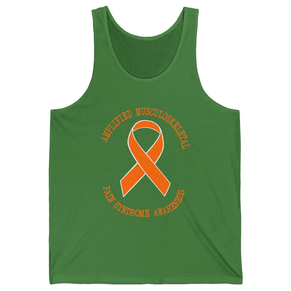 Amplified Musculoskeletal Pain Syndrome AMPS Orange Ribbon Unisex Jersey Tank