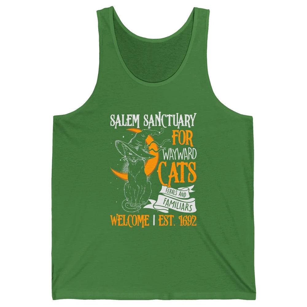 Witch Cat Salem Sanctuary Witch City Halloween Gothic Cat Unisex Jersey Tank