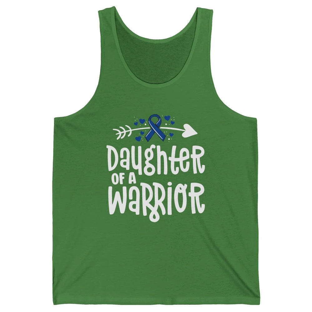 Warrior Daughter Colon Cancer Colorectal Dark Blue Ribbon Unisex Jersey Tank